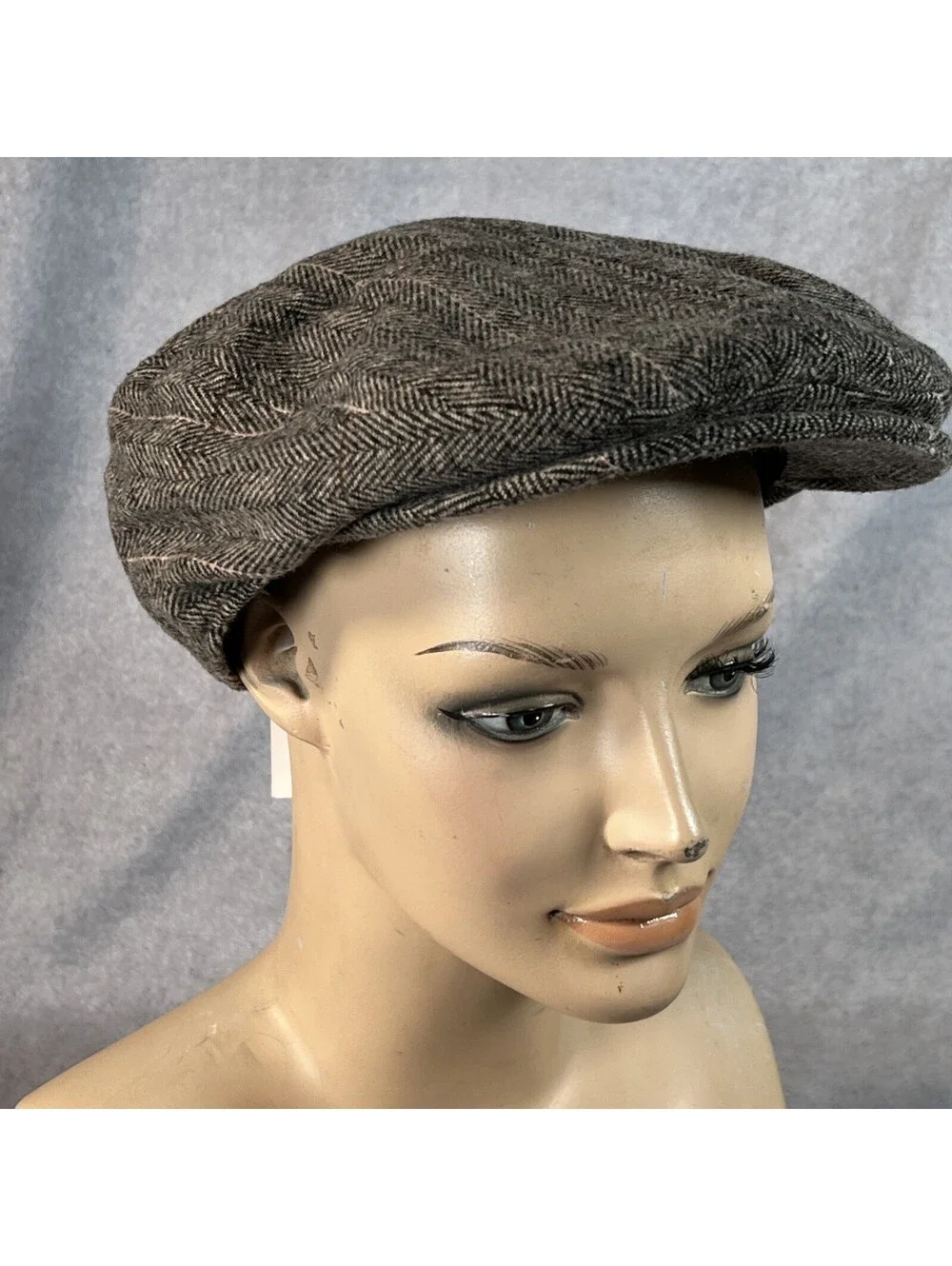 Dockers Newsboy Cabbie Hat Size S/M Brown Herringbone NWT - 1101-1V
